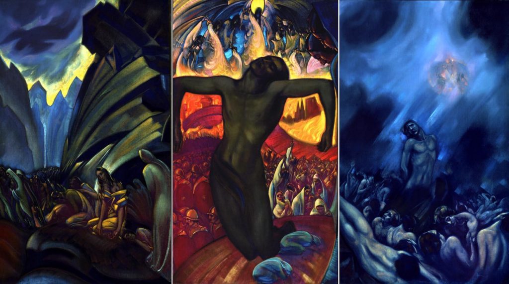 Картина Святослава Рериха. «Распятое человечество (Триптих)». 1939-1942 