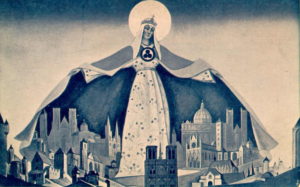 Картина Н.К.Рериха, Мадонна Защитница (Святая Покровительница).  1933