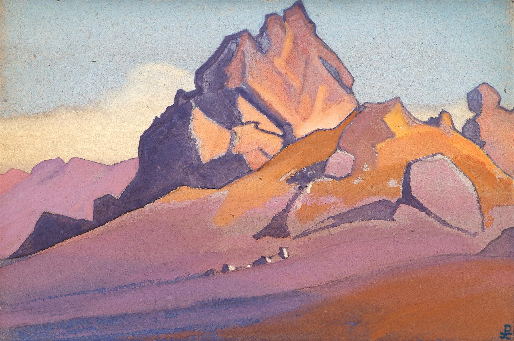 Картина Н.К.Рериха. Тимур Хада, стоянка экспедиции. [Тимур Хада] 1936