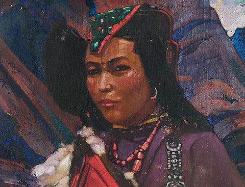 Картина С.Н.Рериха. Женщина. Этюд 1930-е
