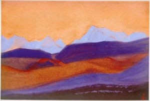 Картина Н.К.Рериха. Граница Тибета [Созвучия гор] 1945