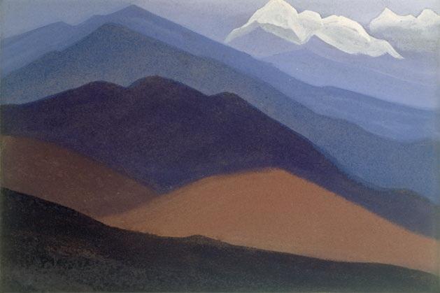 Картина Н.К.Рериха. Гималаи. [Гималаи [Горная пустыня]] 1935-1936